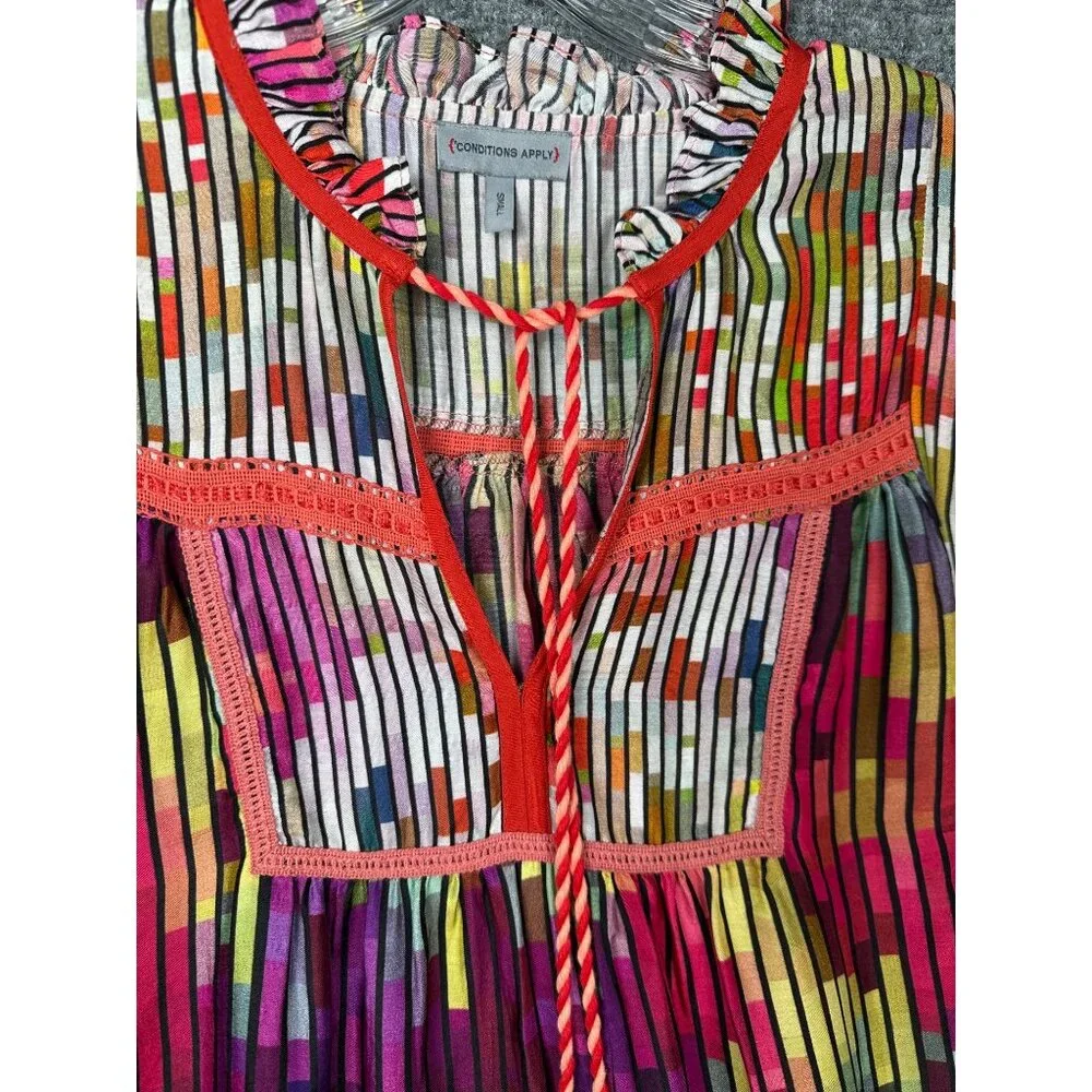 Anthropologie Conditions Apply Top Small Colorful Peasant Boho Poet Cottage - Picture 9 of 14